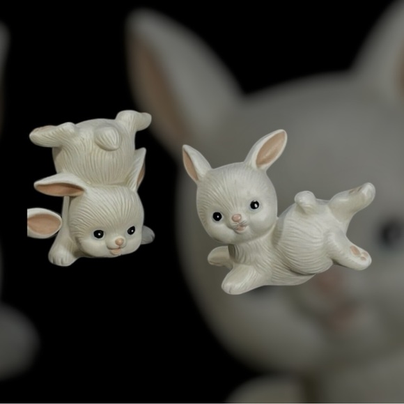 Homco Other - Set of 2🐰Vintage HOMCO #1454 Playful Bunny Rabbit Figurines Ceramic